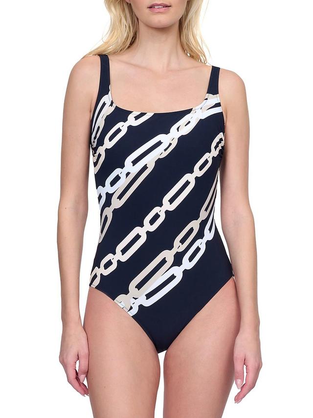 Womens Bejeweled One-Piece Swimsuit Product Image