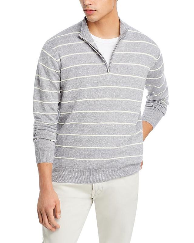 Peter Millar Crown Eastham Striped Quarter Zip Sweater Product Image