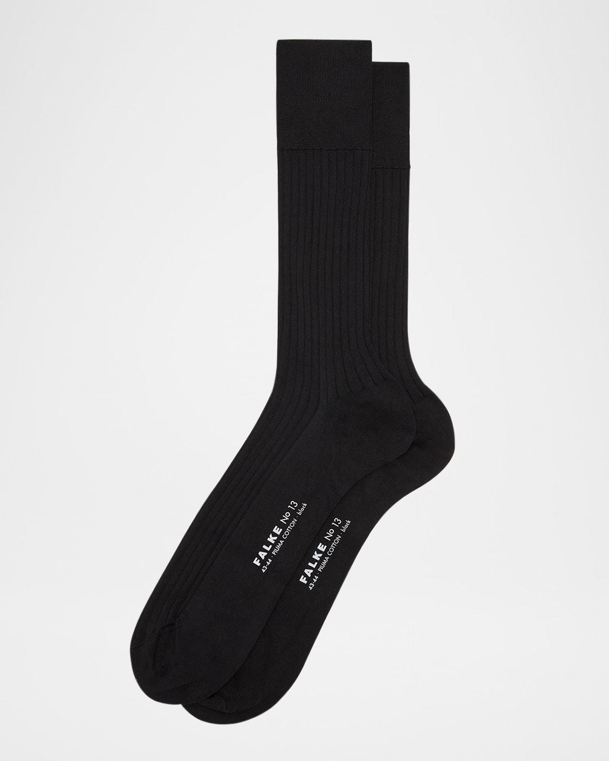 Men's No. 13 Egyptian Piuma Cotton Rib Crew Socks Product Image