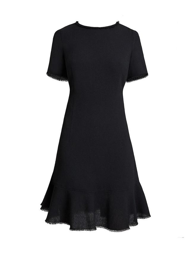 Womens Short-Sleeve Sheath Wool Dress Product Image