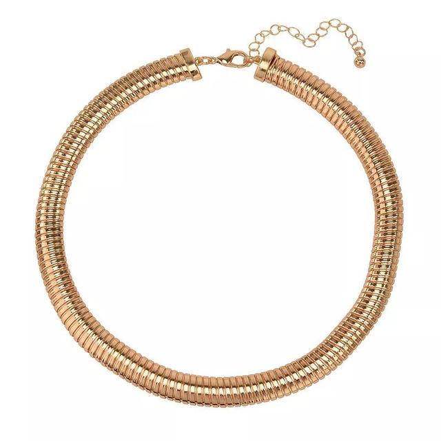 Gold Tone Coil Collar Necklace, Womens, None Product Image