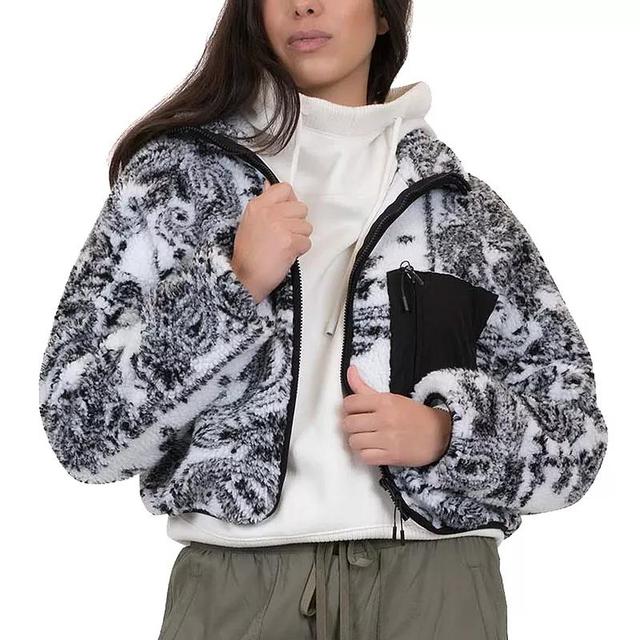 Juniors Coffee Shop Paisley Sherpa Jacket, Womens Product Image