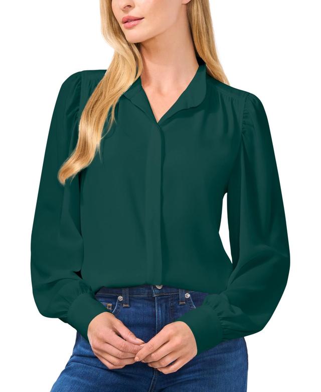 CeCe Womens Stand-Collar Long-Sleeve Blouse Product Image