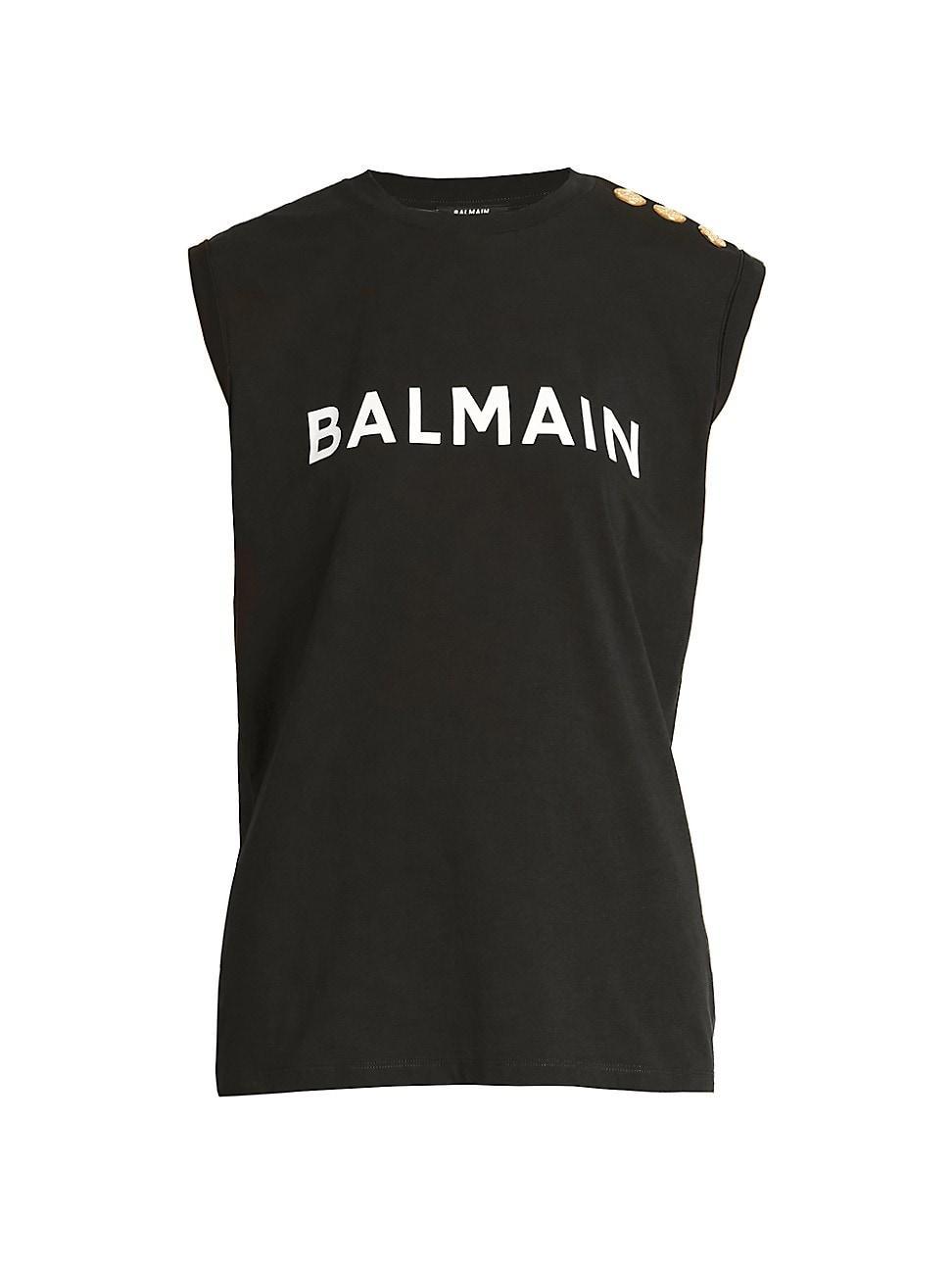 Womens Logo Button-Shoulder Muscle T-Shirt Product Image