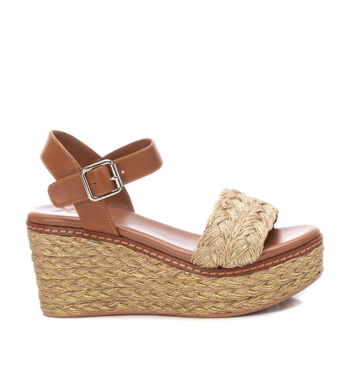 Xti Womens Jute Wedge Sandals By Xti Gold Product Image