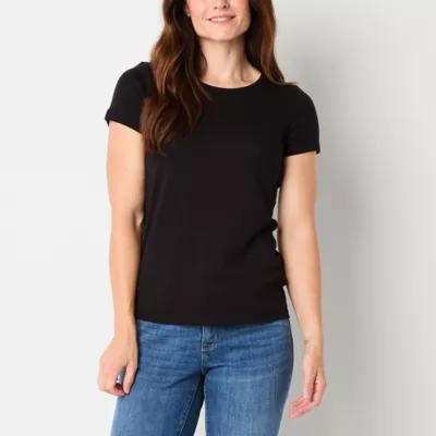 St. John's Bay Womens Crew Neck Short Sleeve T-Shirt Product Image