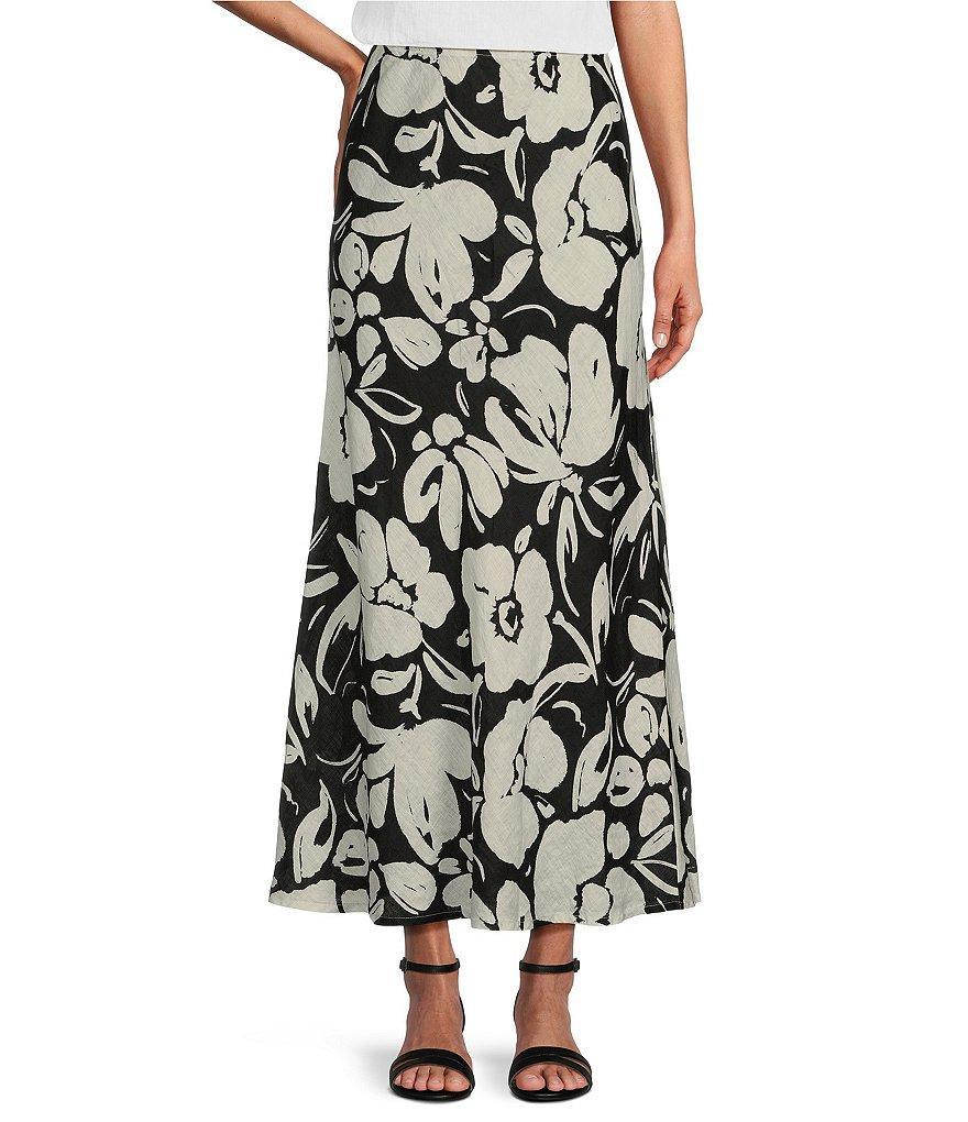 Bryn Walker Woven Floral A-Line Pull-On Bias Long Coordinating Skirt Product Image