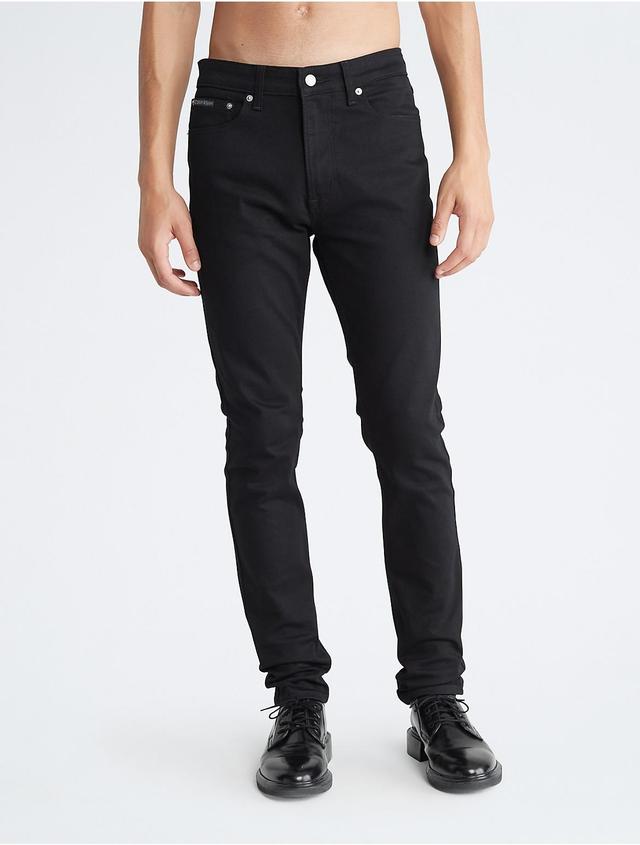 Calvin Klein Mens Skinny Fit Forever Black Jeans - Black - 34W x 34L Product Image