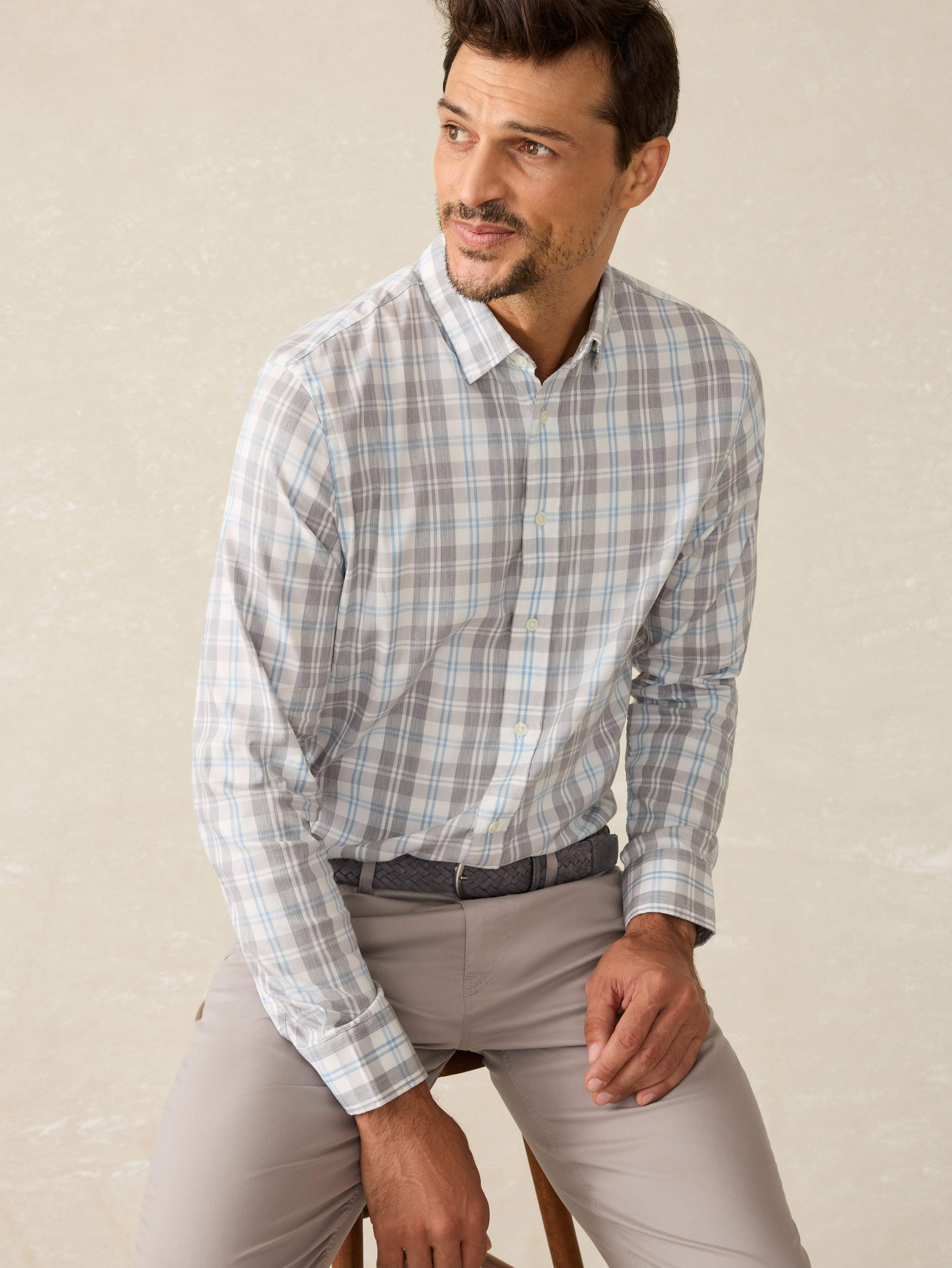 Movement™ Shirt - Grey Cream Plaid Male Product Image