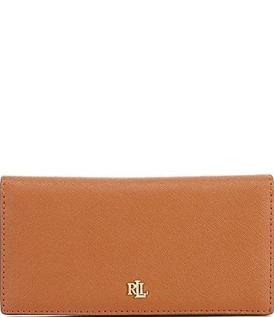 Lauren Ralph Lauren Crosshatch Leather Slim Snap Wallet Product Image