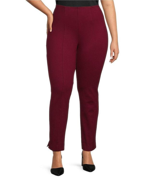 Slim Factor by Investments Plus Size Ponte Knit No-Waist Ankle Pants Product Image