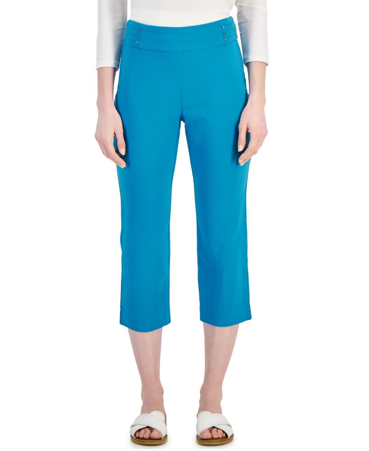 Jm Collection Womens Pull On Slim-Fit Rivet Detail Cropped Pants, Created for Macys Product Image