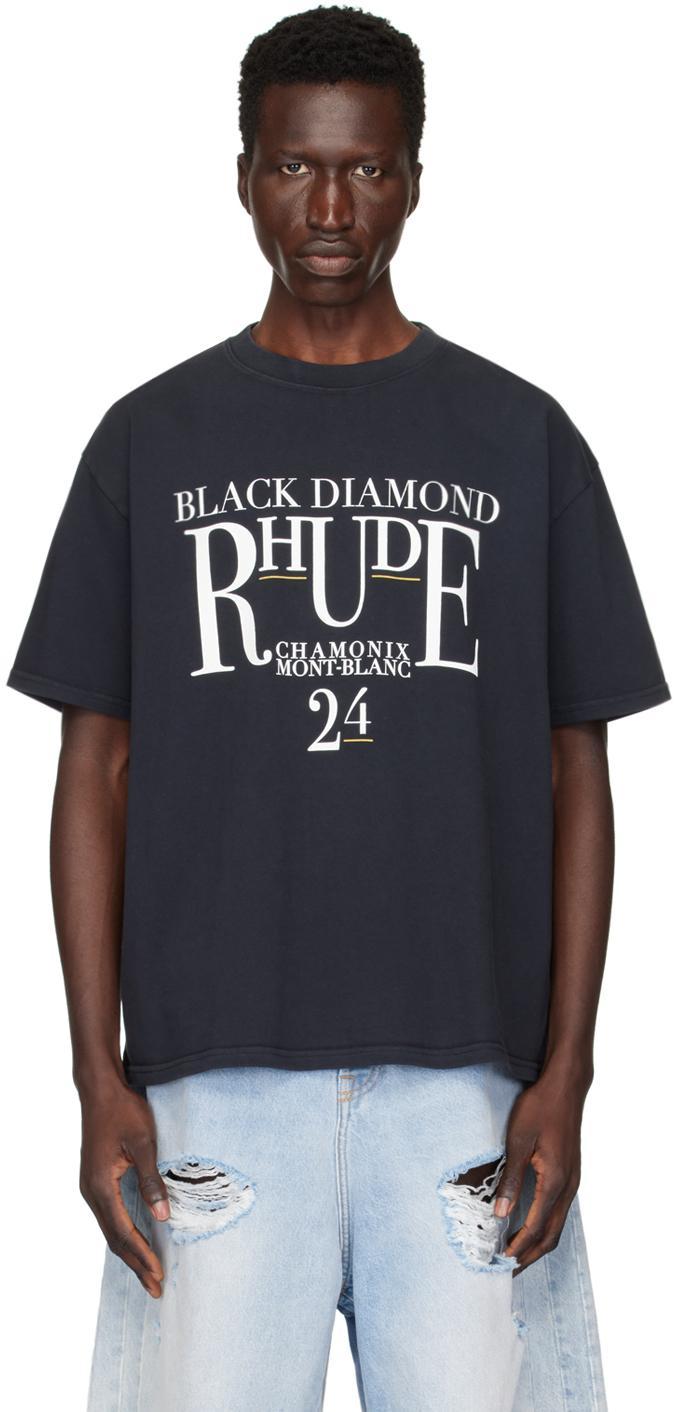 RHUDE Black Diamond Logo-print Cotton-jersey T-shirt Product Image