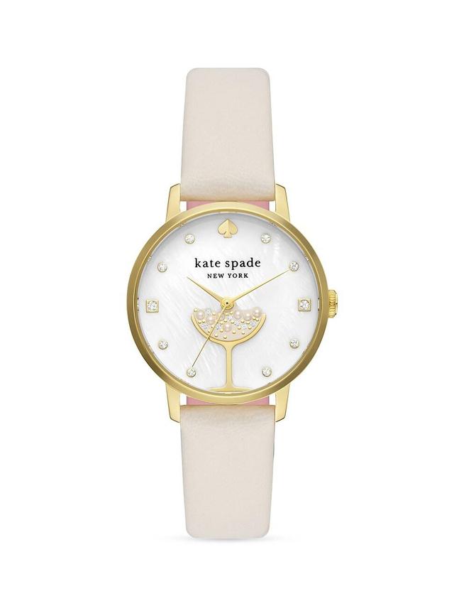 Kate Spade New York 34 mm Metro Three Hand Leather Watch - KSW1779 Watches Product Image