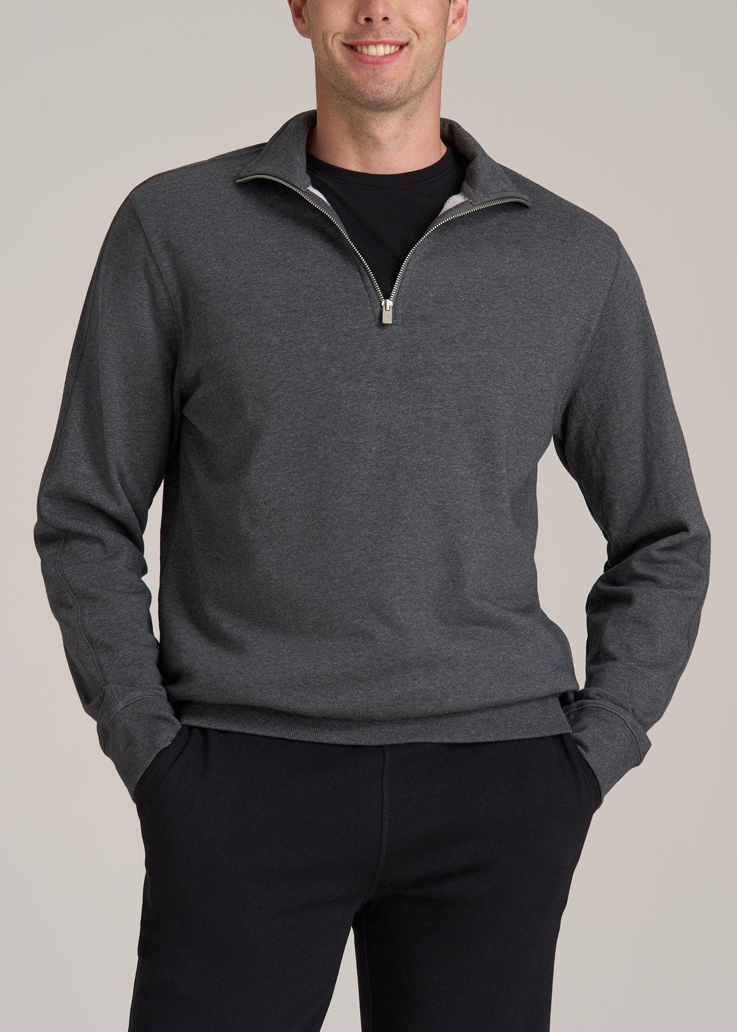 Wearever 2.0 French Terry Quarter-Zip Tall Men's Sweatshirt in Charcoal Mix Male Product Image