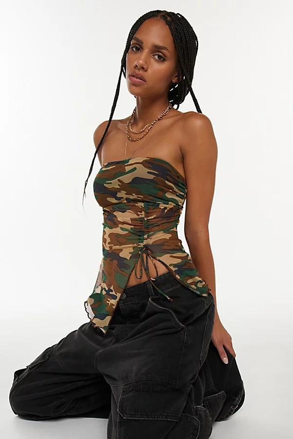 Silence + Noise Silence & Noise Remy Printed Mesh Tube Top Womens at Urban Outfitters Product Image