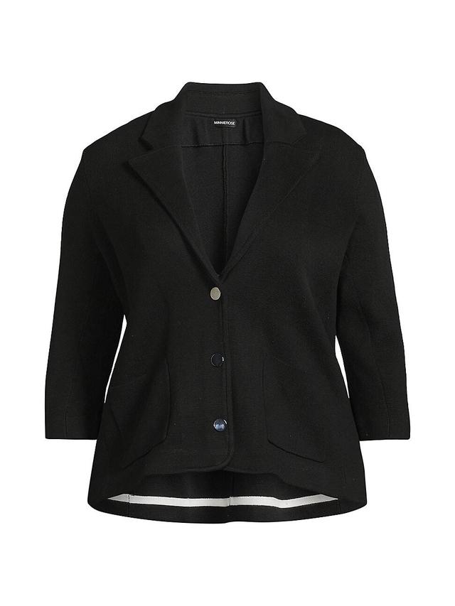 Womens Cotton-Blend Knit Single-Breasted Blazer Product Image