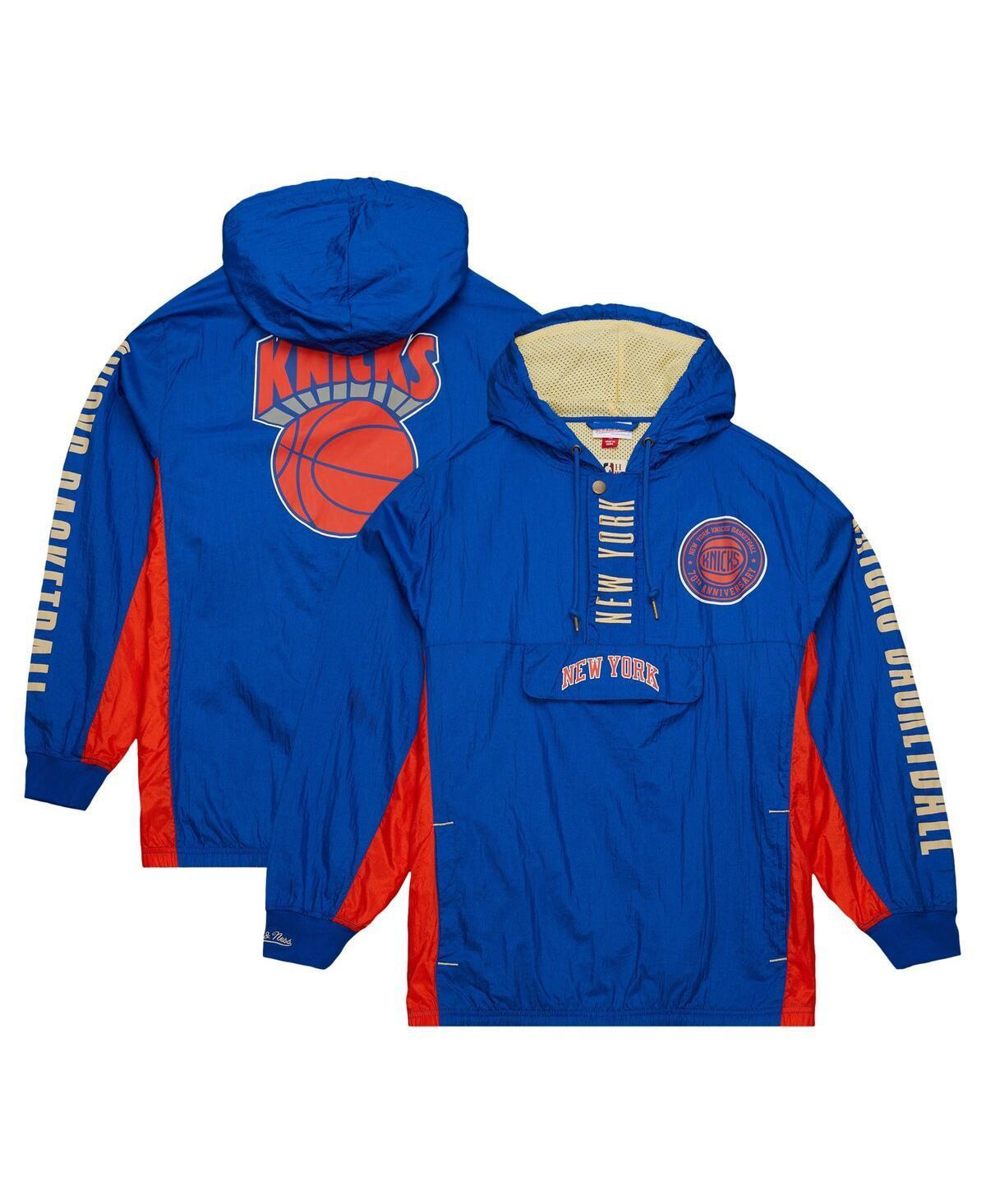 Mens Mitchell & Ness New York Knicks Big & Tall Hardwood Classics Team OG 2.0 Anorak Hoodie Quarter-Zip Windbreaker Jacket Product Image