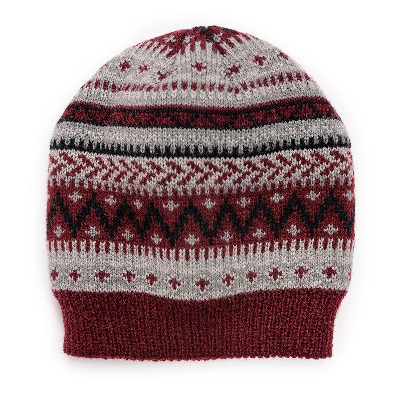 Mens MUK LUKS Heat Retainer Beanie, Dark Red Product Image