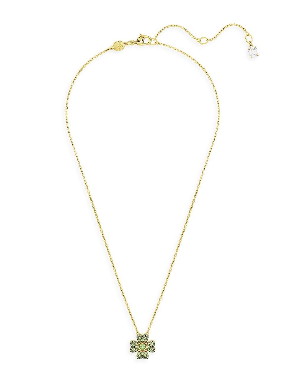 Womens Idyllia Goldtone & Crystal Clover Pendant Necklace Product Image