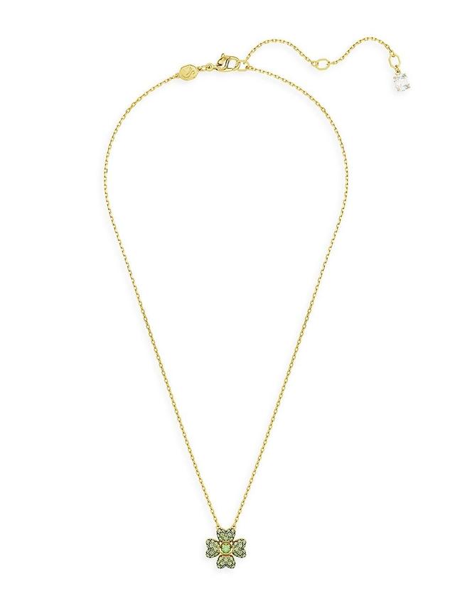 Womens Idyllia Goldtone & Crystal Clover Pendant Necklace Product Image