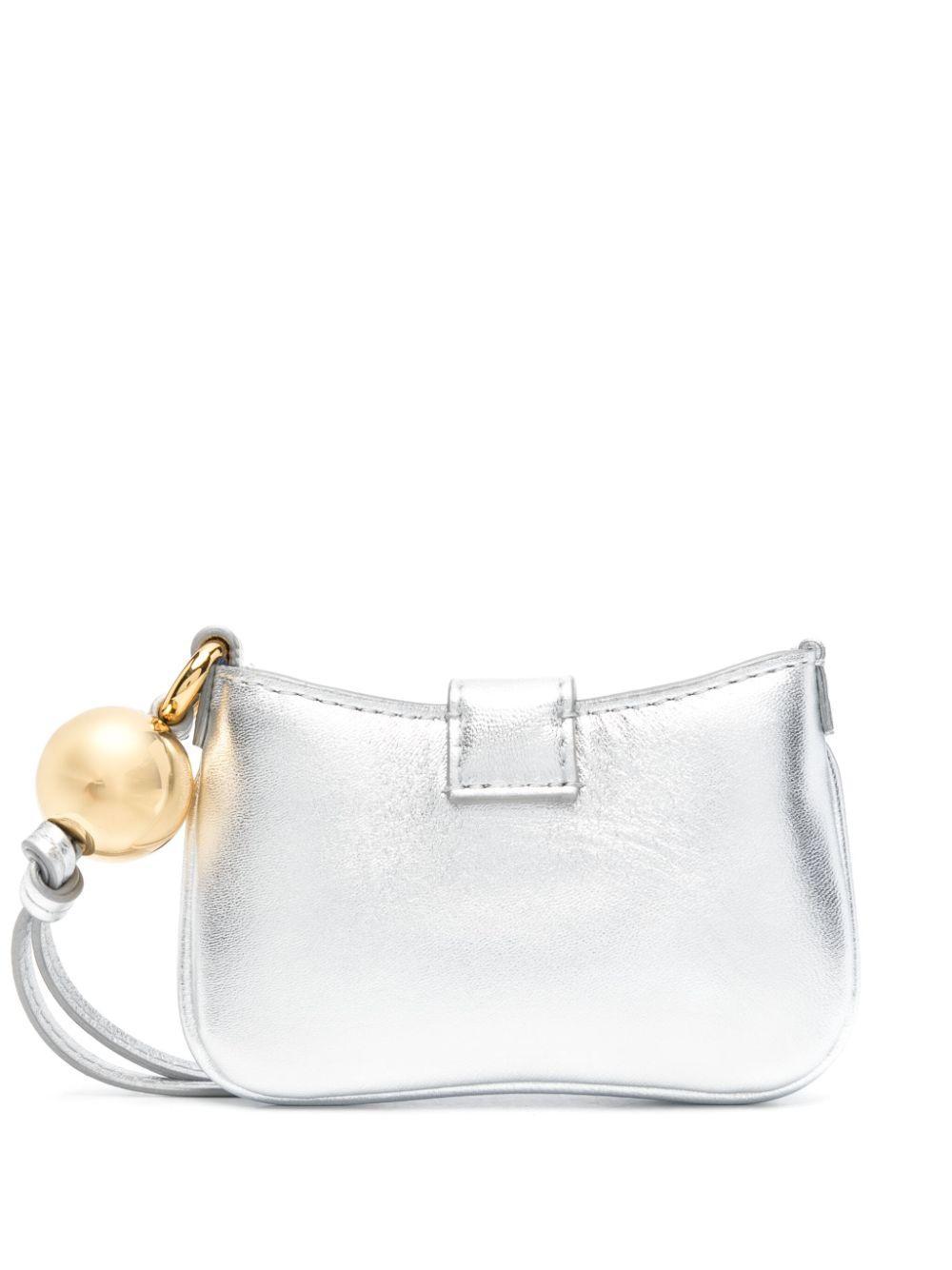 JACQUEMUS Le Porte Bisou Strapped Pouch In Silver Product Image