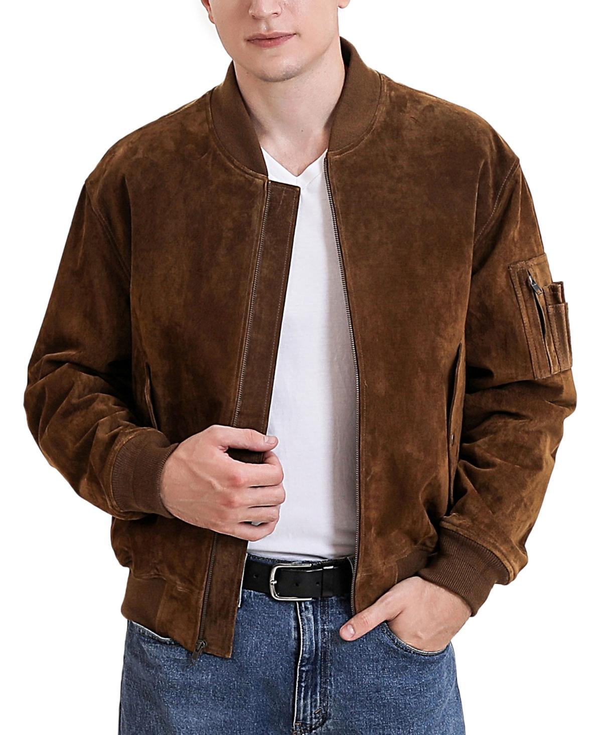 Landing Leathers Men Ma-1 Suede Leather Flight Bomber Jacket Product Image