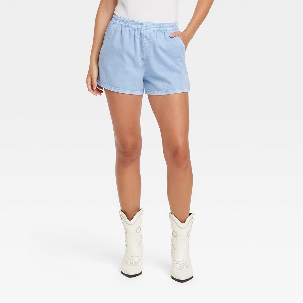 Womens Mid-Rise Pull-On Shorts - Universal Thread Blue L Product Image