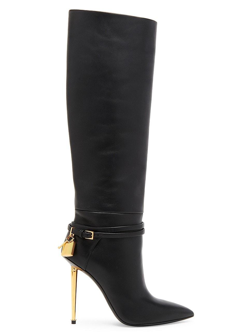 TOM FORD Padlock Pointed Toe Knee High Boot Product Image