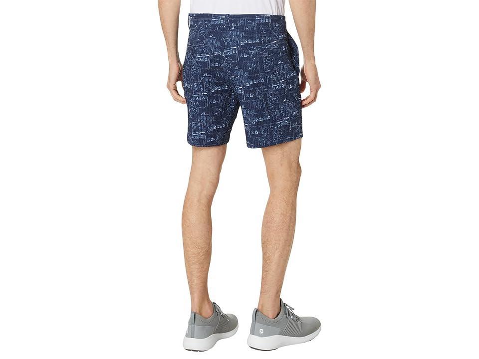 Original Penguin Golf Crossover Heritage Beach Club Seersucker Shorts Iris) Men's Clothing Product Image