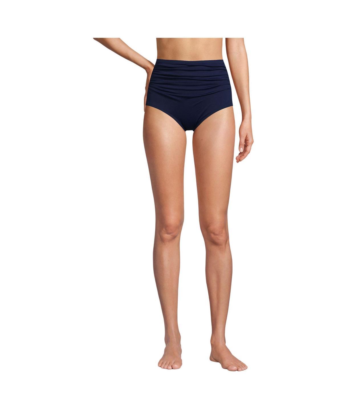 Lands End Womens Tummy Control Retro High Waisted Bikini Swim Bottoms Product Image