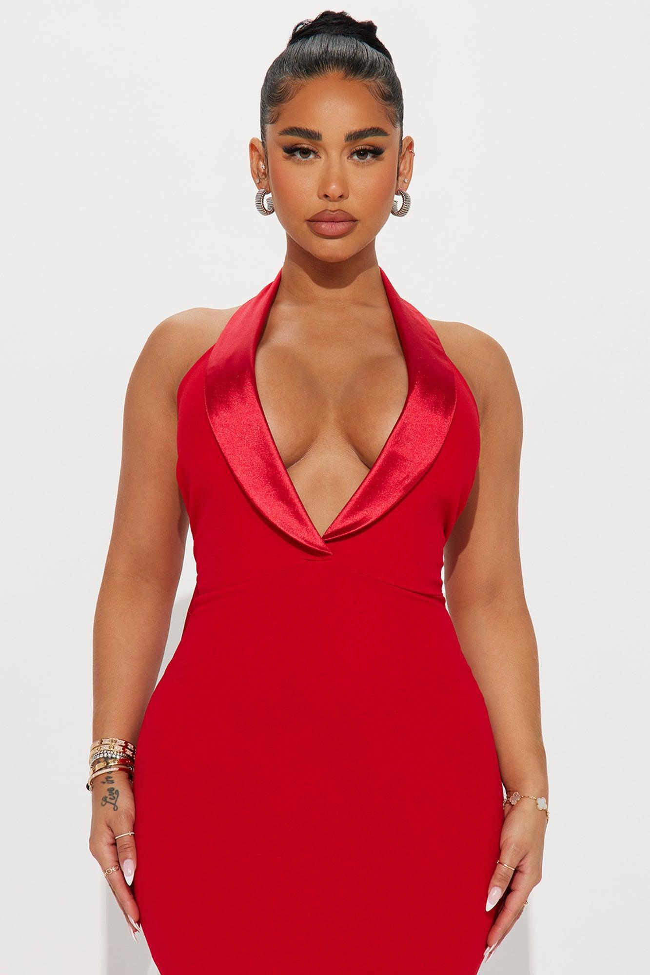 Black Tie Only Maxi Dress - Red Product Image