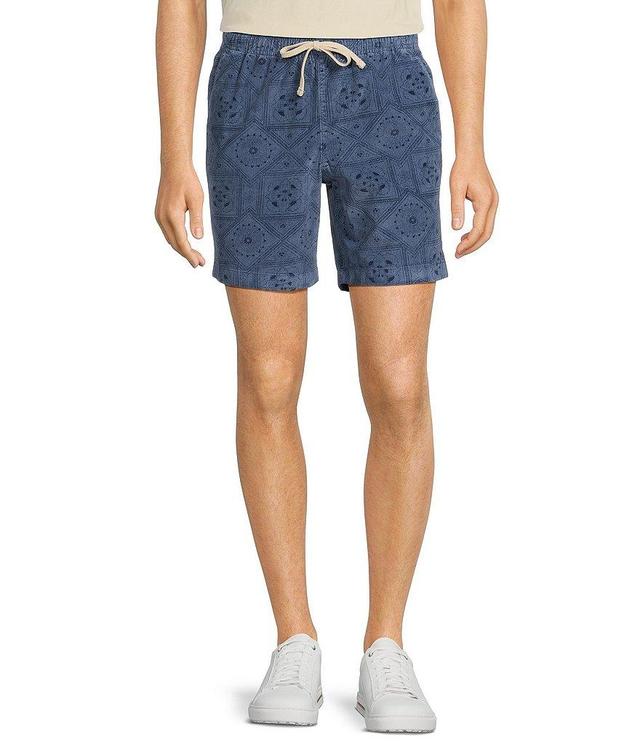 Rowm On The Range Flat Front Corduroy Bandana Printed 7#double; Inseam Shorts Product Image