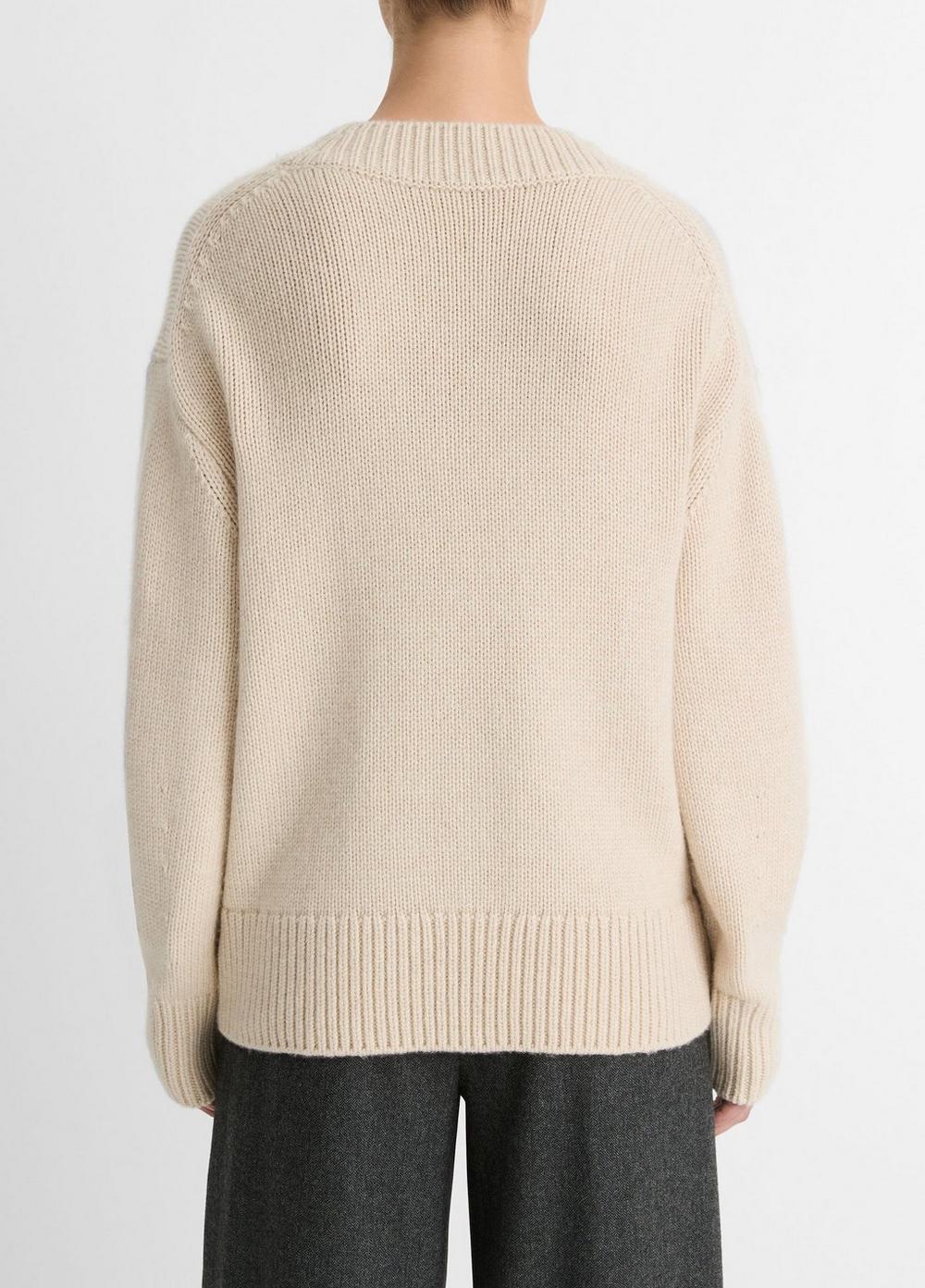 Womens Wool And Cashmere Drop-shoulder V-Neck Sweater, Heather Ceramic, Size XS Vince Product Image