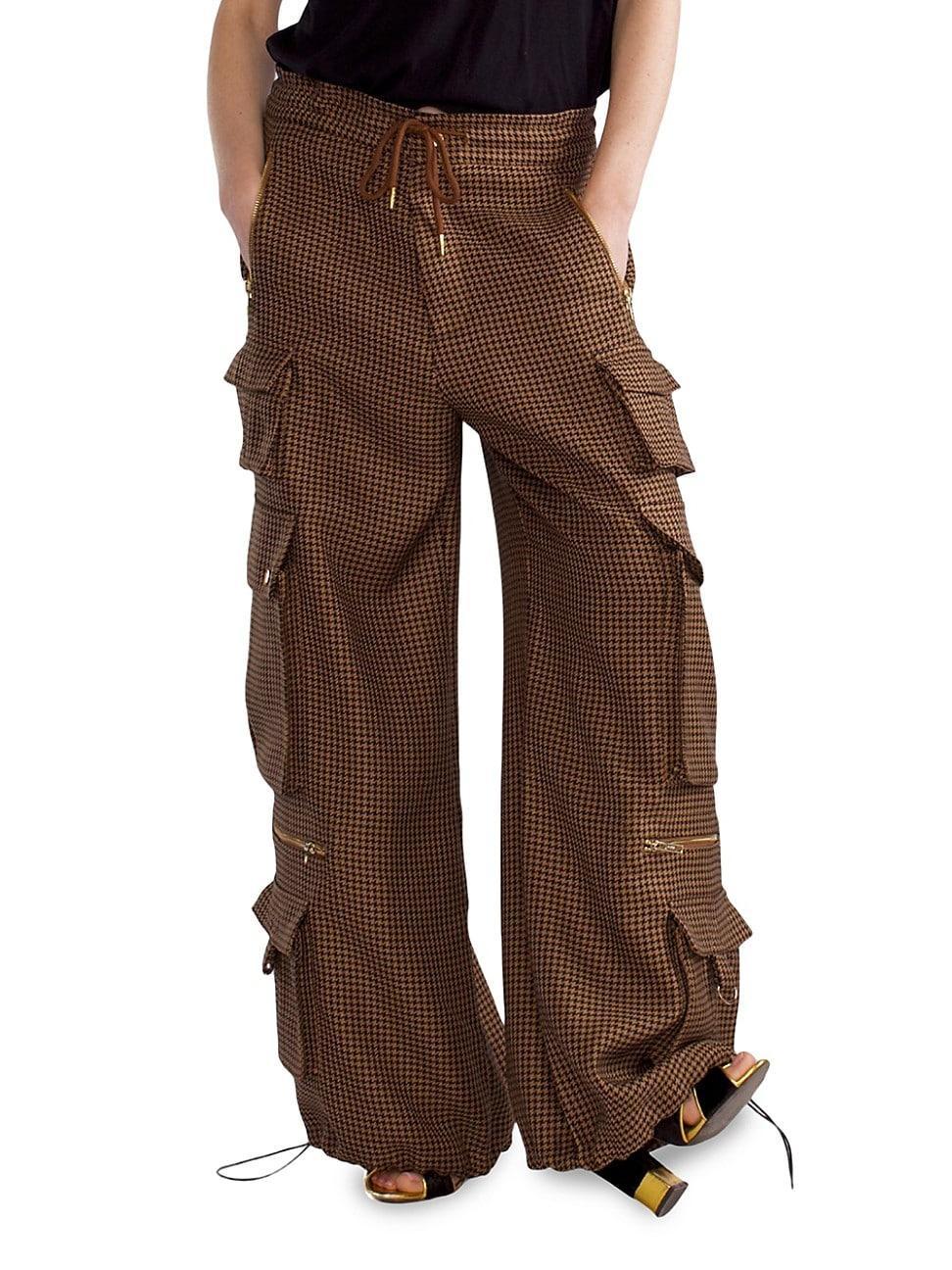 Womens Houndstooth Cargo Pants product image