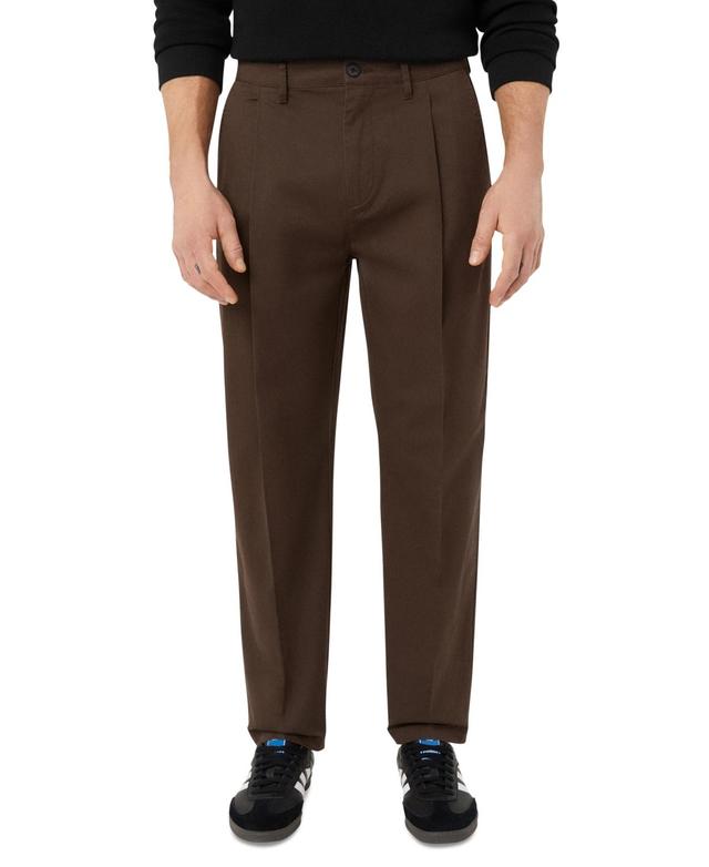 Frank And Oak Mens Relaxed-Fit Pleated Tapered Chinos Product Image