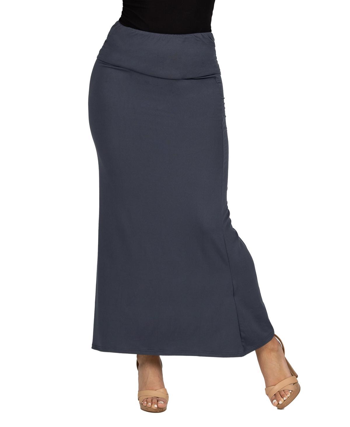 24seven Comfort Apparel Womens Comfortable Foldover Maxi Skirt Product Image