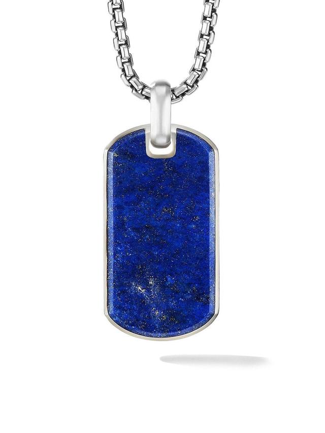 David Yurman Sterling Silver Streamline Tag with Lapis Product Image