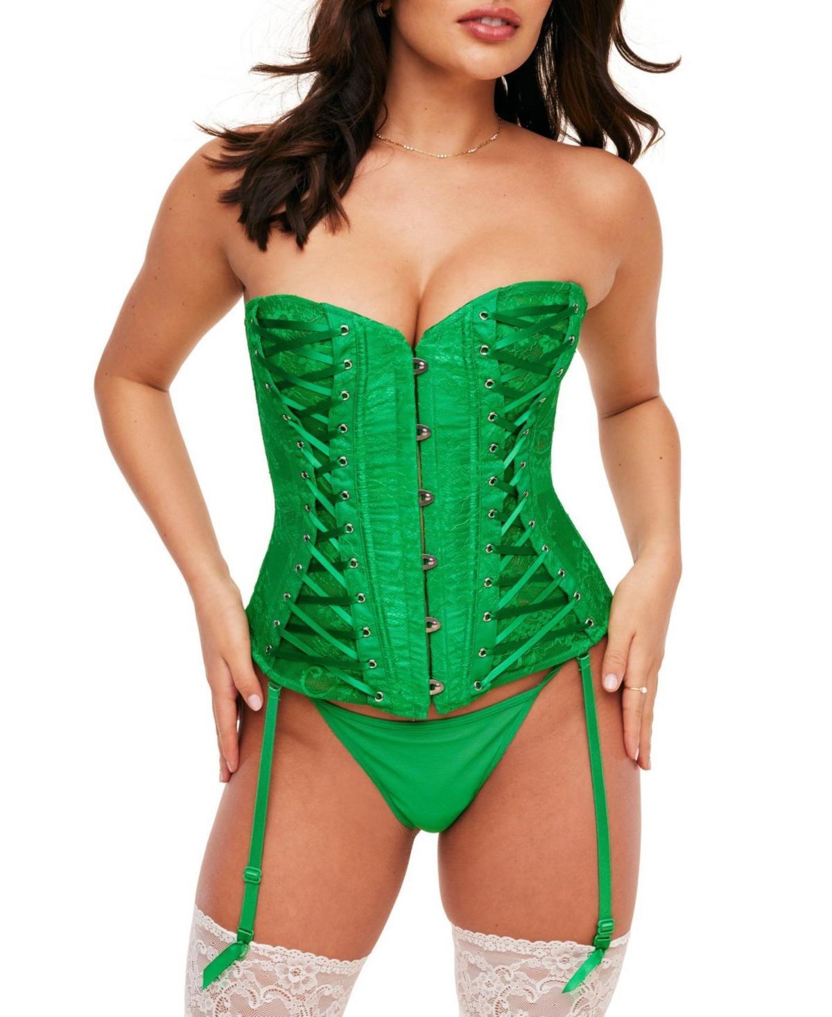 Adore Me Womens Nikita Unlined Boned Corset & G-string Set Product Image