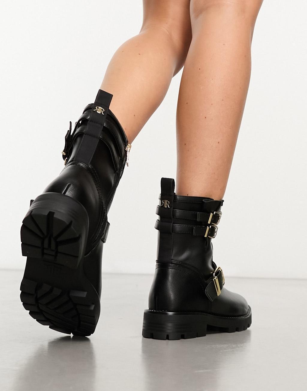 River Island buckled biker boot Product Image