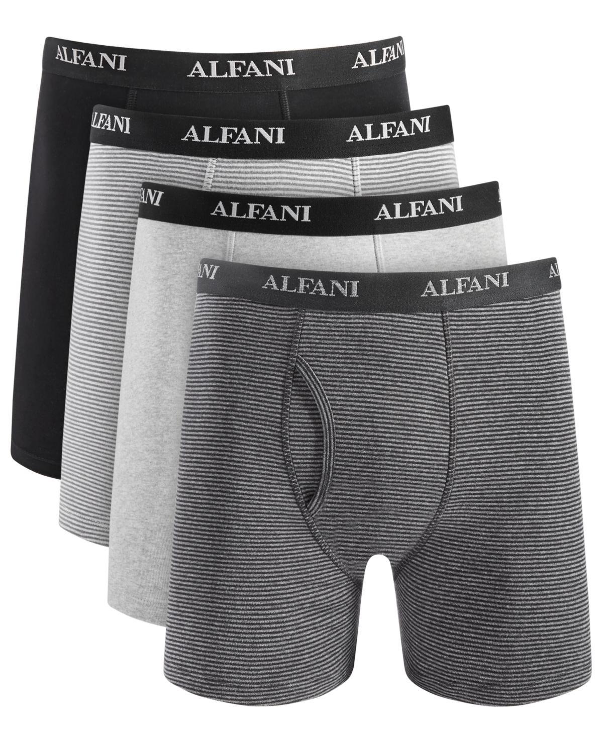 Alfani Mens 4-Pk. Moisture-Wicking Cotton Boxer Briefs, Created for Macys - Navy Product Image