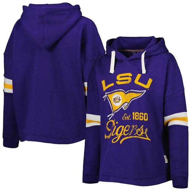 Womens Pressbox LSU Tigers Super Pennant Pullover Hoodie Product Image