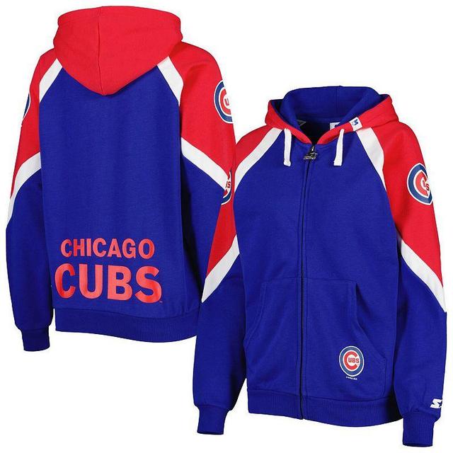 Womens Starter Royal/Red Chicago Cubs Hail Mary Full-Zip Hoodie Product Image