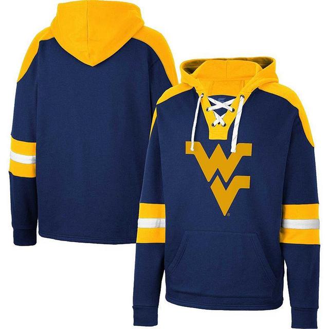 Mens Colosseum West Virginia Mountaineers Lace-Up 4.0 Pullover Hoodie Blue Product Image