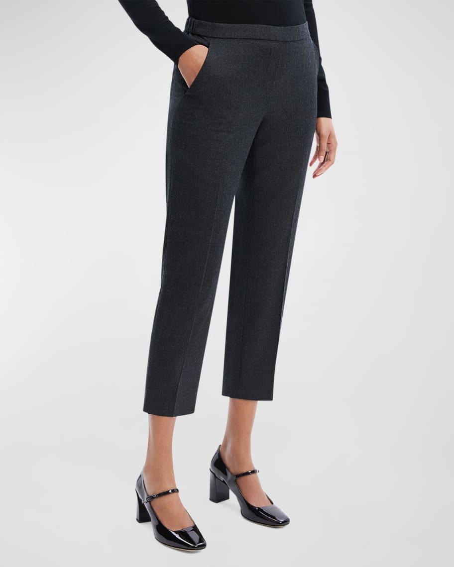 Treeca Virgin Wool Flannel Cropped Pull-On Pants Product Image