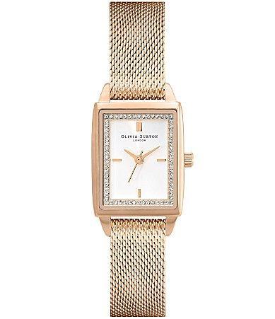 Olivia Burton Classics Rectangular Mesh Strap Watch, 20mm Product Image