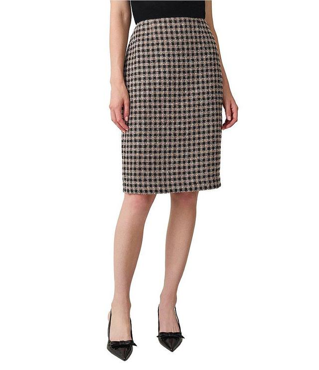 Kasper Plaid Slim Pencil Skirt Product Image