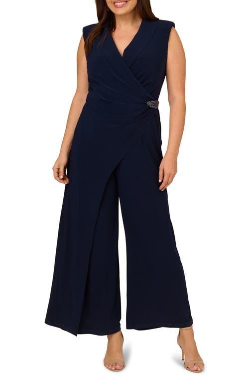 Adrianna Papell Jersey Jumpsuit (Midnight) Women's Jumpsuit & Rompers One Piece Product Image