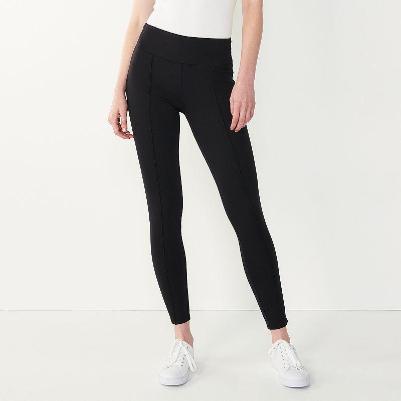 Petite Nine West Seamed Tummy Control Ponte Leggings, Womens product image