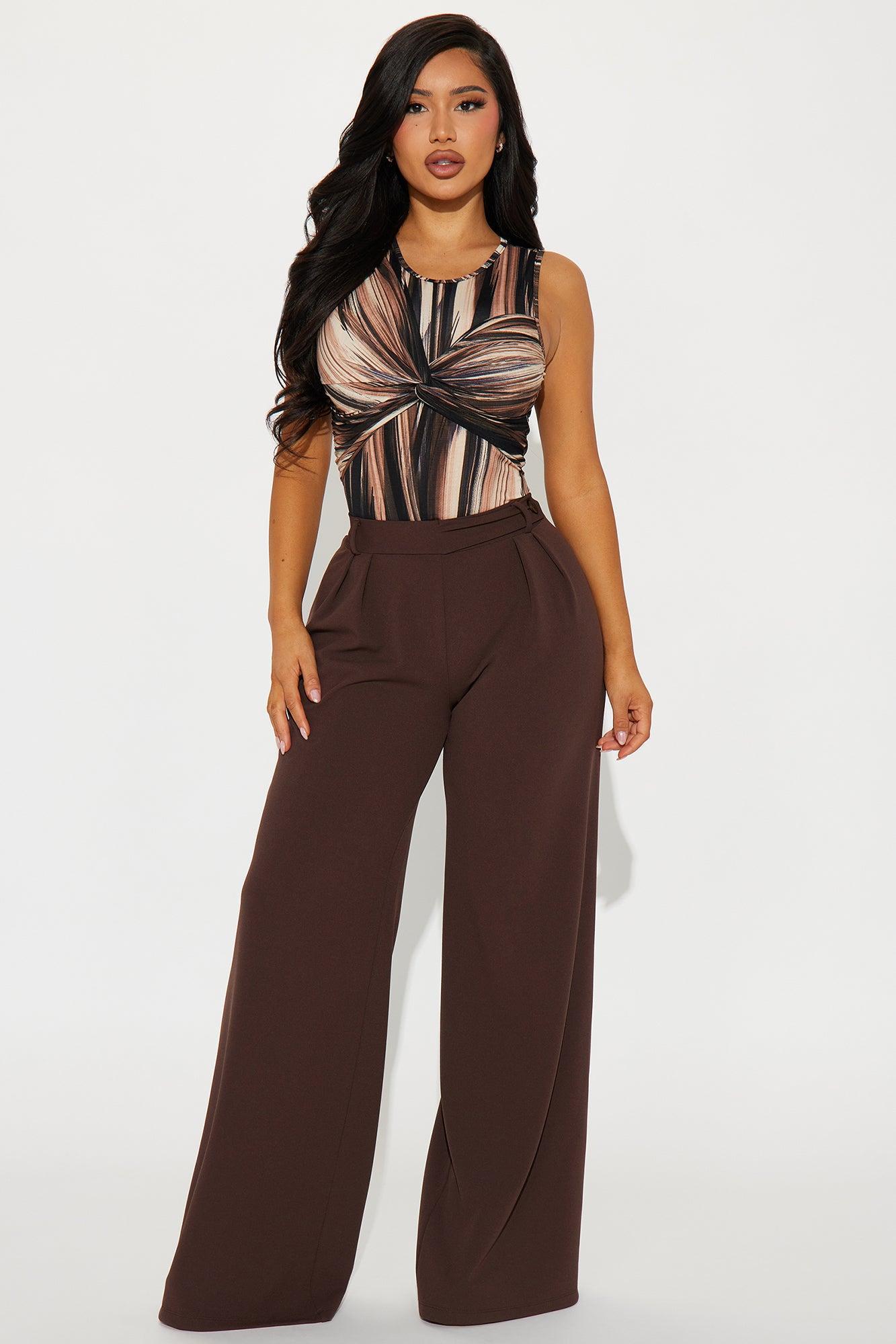 Sophina Abstract Bodysuit - Brown/combo Product Image